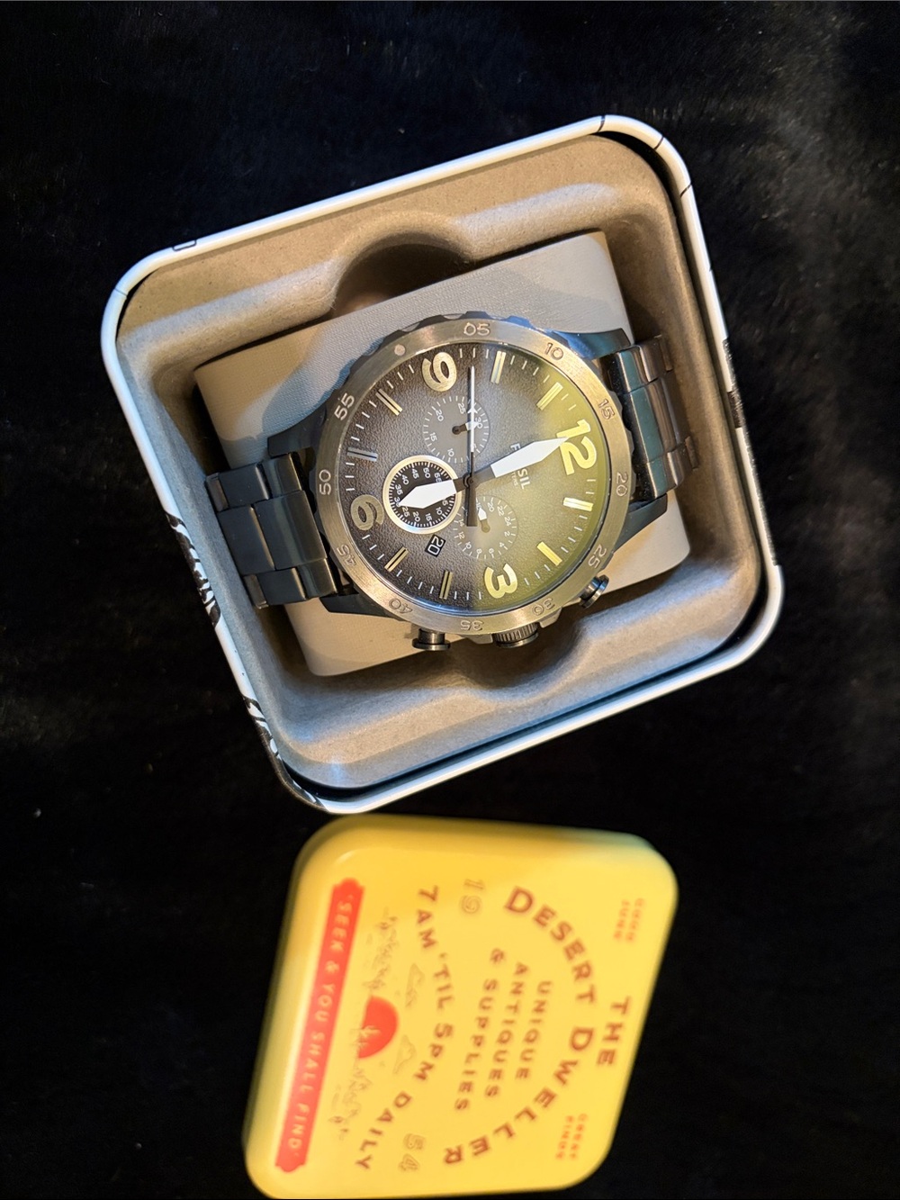 Men's Gray Metal Chronograph Watch - Unbranded